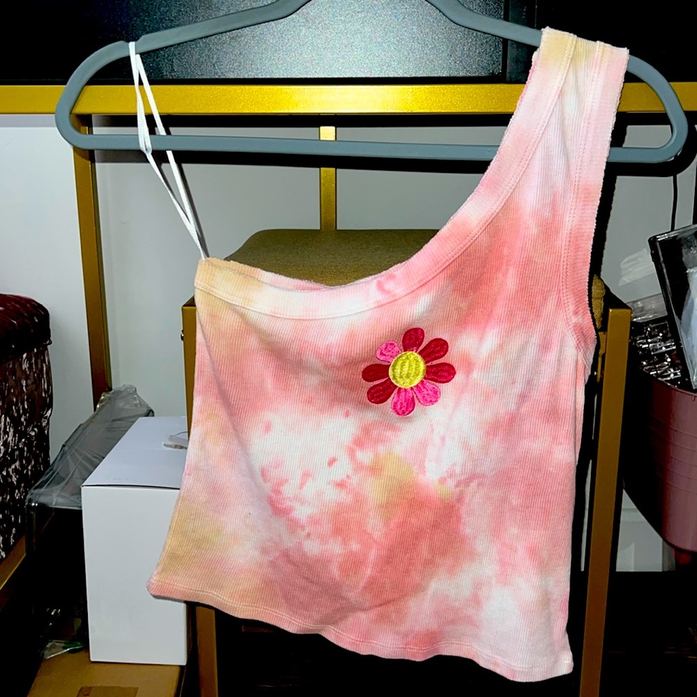 Tye Dye One Shoulder Tank Top